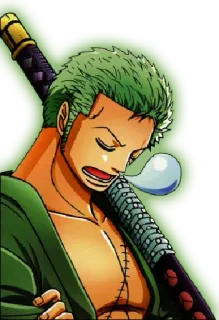 😪 Roronoa Zoro One Piece anime, sword, pirate, green hair telegram sticker