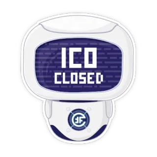 ⛔️ ICO CLOSED robot, ico, closed, technology, cryptocurrency, investment telegram sticker