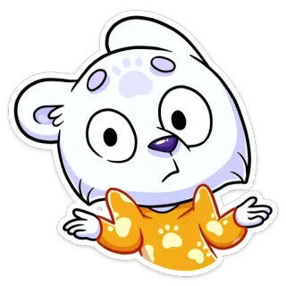 🤷‍♂️ животное, мультфильм, медведь, милый, стикер telegram sticker