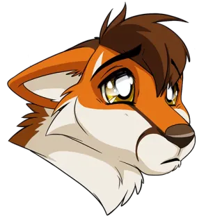 😟 лиса, антро, фурри, персонаж, животное, мультфильм telegram sticker