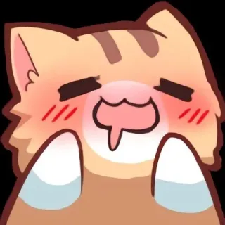 🤤 gato, fofo, animal, adesivo, desenho animado, kawaii whatsapp sticker
