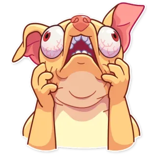 😱 Hund, verängstigt, Cartoon, Sticker, Tier, süß whatsapp sticker