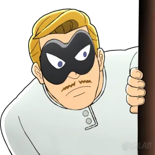 🦹‍♂ masque, espion, agent secret, dessin animé, sournois telegram sticker