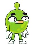 🖕 cartoon, green, character, animation, funny, sticker telegram sticker