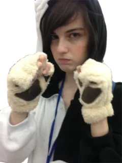 😠 Monokuma Danganronpa Аниме, Косплей, Монокума, Данганронпа, Перчатки telegram sticker
