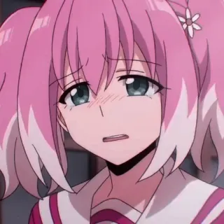 😭 Anime, Mädchen, pinke Haare, Cartoon, traurig, weinen telegram sticker