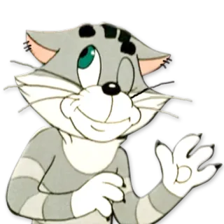 😉 cat, cartoon, waving, cute, animal whatsapp sticker