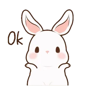 ⭐ ok กระต่าย, บันนี่, โอเค, น่ารัก, สัตว์ telegram sticker