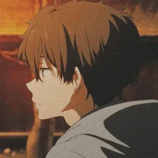 ➖ anime, boy, portrait, cartoon, profile telegram sticker
