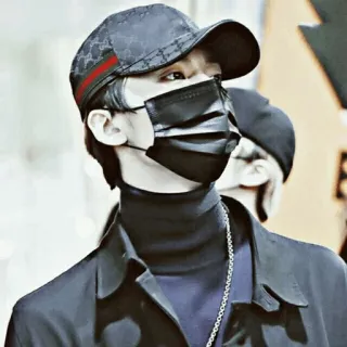 📰 man, mask, hat, fashion, style, korean telegram sticker