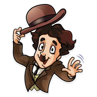 👋 Charlie Chaplin charlie chaplin, cine mudo, actor, comedia, sombrero, clásico whatsapp sticker