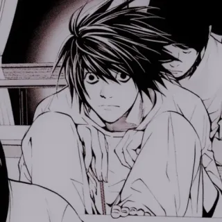 🔭 L Lawliet Death Note Anime, Manga, Detective, L, Death Note, Intellettuale telegram sticker