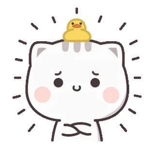 🙁 gato, pato, fofo, adesivo, animal telegram sticker