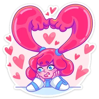 ❤️ mignon, cœur, amour, dessin animé, rose, fille whatsapp sticker