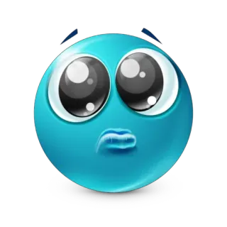 🥺 emoji, blue, cartoon, ball, eyes, cute telegram sticker