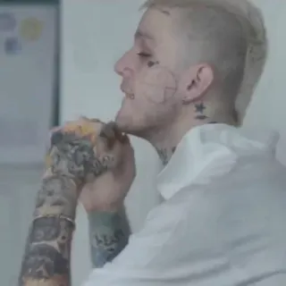 💙 Lil Peep Lil Peep, แร็ปเปอร์, เพลง, ศิลปิน, รอยสัก, ภาพเหมือน telegram sticker