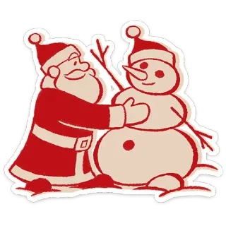 🎅 Santa Claus 圣诞老人, 圣诞节, 雪人, 冬天, 节日, 喜庆, 雪, 卡通 telegram sticker