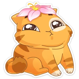 😽 猫, 小猫, 可爱, 动物, 花 telegram sticker