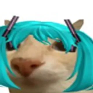 🫥 Hatsune Miku miku, hatsune, katze, vocaloid, meme telegram sticker