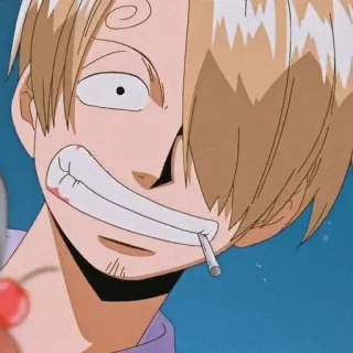 😱 Sanji One Piece anime, cartoon, character, smoking, food, one piece telegram sticker