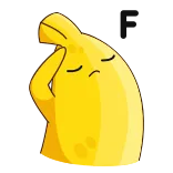 😔 plátano, pensando, dibujos animados, fruta, emoji telegram sticker