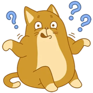 ❓ gatto, domanda, confuso, arancione, carino telegram sticker