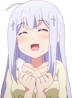 ☺️ Tenshi Gabriel White Gabriel DropOut anime, girl, angel, cute, smile, happy, Gabriel DropOut telegram sticker