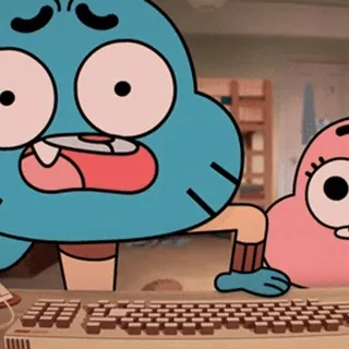 🫣 Gumball Watterson The Amazing World of Gumball desenho animado, animado, engraçado, Gumball, O Incrível Mundo de Gumball, gato, família telegram sticker