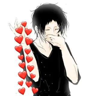 ❤️ coeurs, anime, amour, mignon, personnage telegram sticker