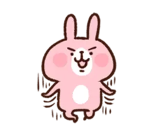 😀 konijn, roze, schattig, cartoon, dier, sticker telegram sticker
