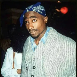 😐 2Pac Rappeur, Musicien, Portrait, Bandana, Célébrité whatsapp sticker