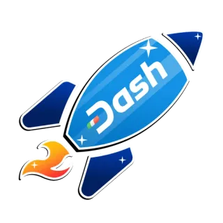 🚀 Dash rocket, dash, flying, blue, sticker telegram sticker