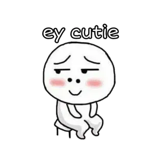 🤗 ey cutie fofo, desenho animado, emoji, safado, adorável whatsapp sticker