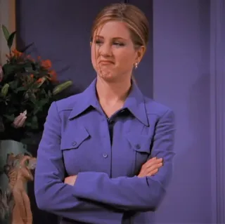 😏 Rachel Green Friends tv, sitcom, personaggio, donna, sarcastico telegram sticker