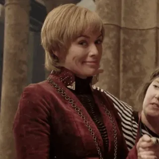 😐 Cersei Lannister Game of Thrones Cersei Lannister, Game of Thrones, sourire narquois, femme, portrait telegram sticker