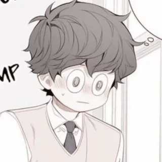 ✨ MP อนิเมะ, การ์ตูน, เด็กผู้ชาย, ตกใจ, ประหลาดใจ, ตัวละคร telegram sticker