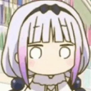 🍬 Kanna Kamui Miss Kobayashi's Dragon Maid 애니메이션, 칸나 카무이, 드래곤 메이드, 귀여운, 웃긴, 표정, 만화 whatsapp sticker