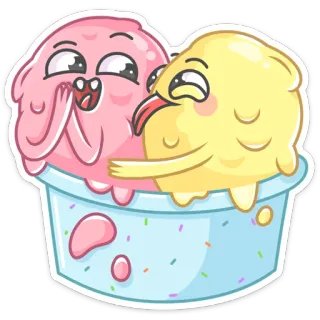 🤪 ice cream, cartoon, cute, dessert, sweet, kawaii whatsapp sticker
