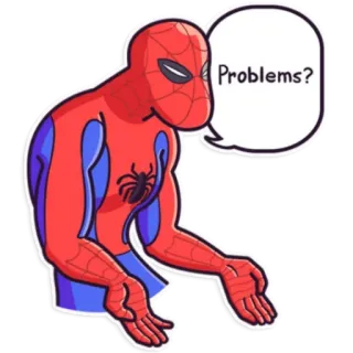 🤨 Spider-Man Problems? spider-man, marvel, super-héros, mème, drôle, problèmes telegram sticker