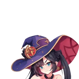 🍑 Mona Genshin Impact Anime, Sorcière, Mignon, Fille, Jeu vidéo, Genshin Impact telegram sticker