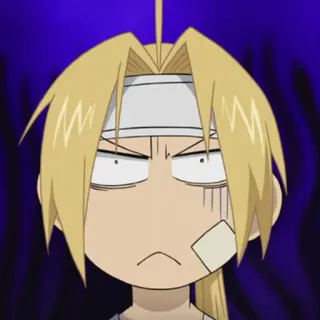 😑 Edward Elric Fullmetal Alchemist อนิเมะ, มังงะ, การ์ตูน, โกรธ, หงุดหงิด telegram sticker