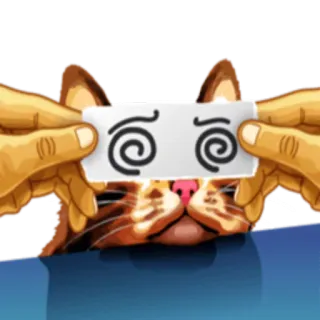 😵 кот, глаза, смешной, мем, выражение, животное, стикер whatsapp sticker