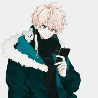 😐 anime, boy, cute, cartoon, illustration telegram sticker