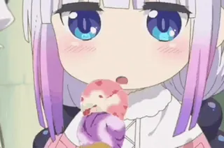 🍧 Kanna Kamui Miss Kobayashi's Dragon Maid Anime, Mädchen, Essen, Eis, Süß, Kanna, Kawaii telegram sticker
