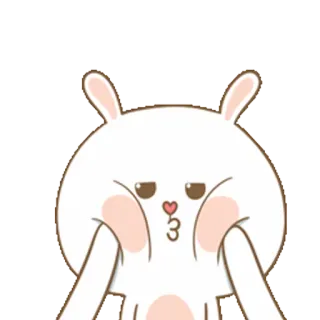 😗 Hase, Kaninchen, niedlich, Tier, Cartoon, Schmollen telegram sticker