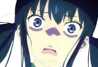 😱 anime, surpreso, chocado, reação, garota telegram sticker