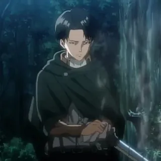 ✨ Levi Ackerman Attack on Titan Anime, Militer, Senjata, Manga, Levi, Karakter telegram sticker