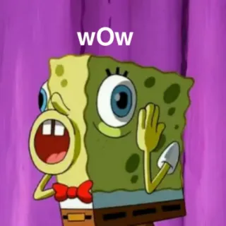 🤡 Spongebob wOw спанч боб, удивлен, мультфильм, вау telegram sticker
