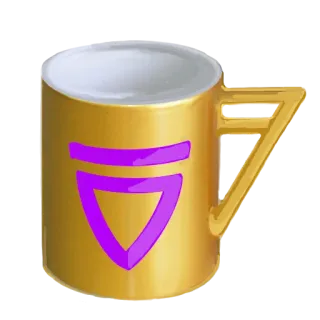 ☕ кружка, чашка, золото, фиолетовый, геометрический, треугольник whatsapp sticker