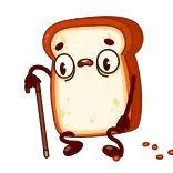 🧓 pain, dessin animé, nourriture, triste whatsapp sticker